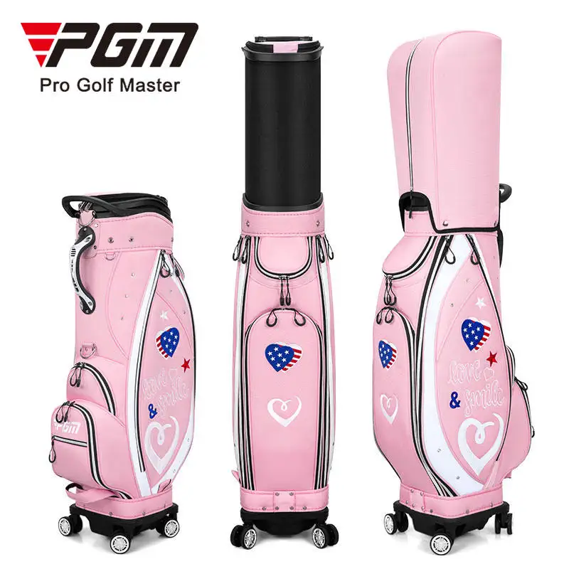 Túi Golf Dễ Thương Có Bánh Xe PGM QB135 Túi Golf Màu Hồng Cho Nữ